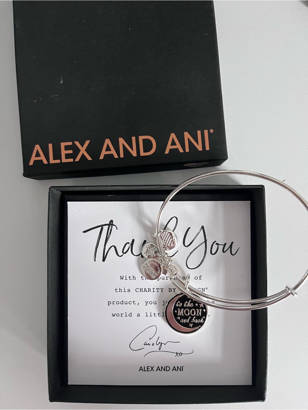 Alex and Ani Silver Moon & Stars Charm Bangle Bracelet